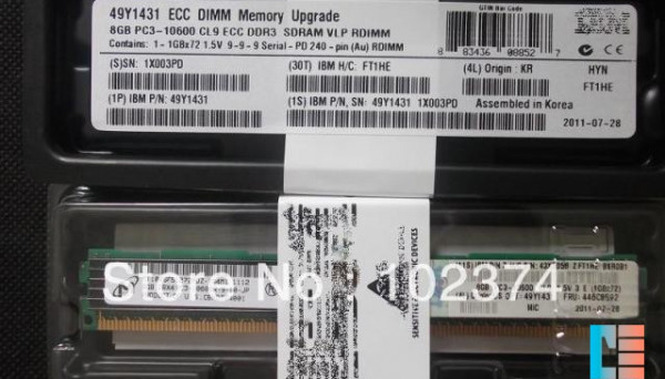 49Y1431 RDIMM 2Rx4, 1.35V) PC3L-10600 CL9 ECC DDR3 1333MHz VLP 8GB (1x8GB,