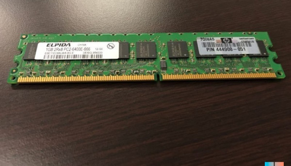 444908-051 DDR2-800 ECC/Non-Registered 1GB PC2-6400E