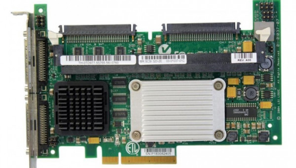 PERC4E/DC ) MegaRAID SCSI LSI53C1030/Intel Xscale IOP332 500Mhz 0(256)Mb Int-2x68Pin Ext-2xVHDCI RAID50 UW320SCSI PCI-E8x( LSI Logic