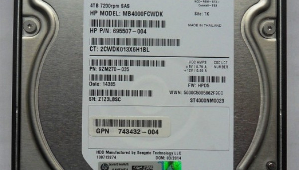 652755-008 6Gb/s SAS LFF Hot-Plug 4TB 7.2K