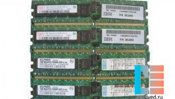 39M5808 x226x236x336 RDIMM 2GB Kit (2x1GB), PC2-3200 (400MHz), ECC, CL3, DDR2 SDRAM