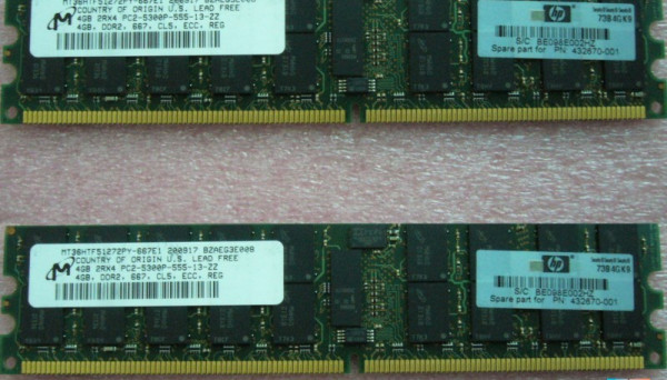 408854-B21 PC2-5300 DDR2 2x4GB Memory 8GB Reg